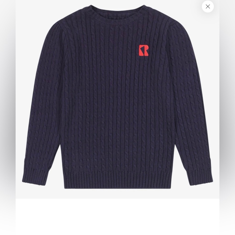 Retro kids Navy Blue Cable Knit Sweater
